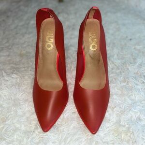 EGO Red Pointed Toe Stiletto Heels | Classic Sleek Pumps